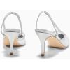 imageCoutgo Womens Mesh Slingback Heels Pointed Toe High Heels Pumps Slip On Party Dress ShoesSilver