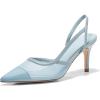 imageCoutgo Womens Mesh Slingback Heels Pointed Toe High Heels Pumps Slip On Party Dress ShoesBlue