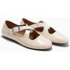 imageCoutgo Womens Ballet Flats Comfortable Closed Round Toe Criss Cross Ankle Strap Dress Dance Flat ShoesBeige