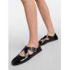imageCoutgo Womens Ballet Flats Comfortable Closed Round Toe Criss Cross Ankle Strap Dress Dance Flat ShoesBlack
