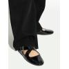 imageCoutgo Womens Ballet Flats Comfortable Closed Round Toe Criss Cross Ankle Strap Dress Dance Flat ShoesBlack