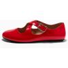 imageCoutgo Womens Ballet Flats Comfortable Closed Round Toe Criss Cross Ankle Strap Dress Dance Flat ShoesRed
