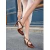 imageCoutgo Womens Chunky High Heels Dress Shoes Closed Pointed Toe Cross Strap Buckle Pumps Vintage DOrsay Party ShoesRedbrown