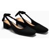 imageCoutgo Womens Chunky Low Heels Bow Slingback Pumps Closed Square Toe Wedding Party Dress ShoesBlack