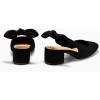 imageCoutgo Womens Chunky Low Heels Bow Slingback Pumps Closed Square Toe Wedding Party Dress ShoesBlack