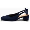 imageCoutgo Womens Chunky Low Heels Bow Slingback Pumps Closed Square Toe Wedding Party Dress ShoesNavy
