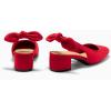 imageCoutgo Womens Chunky Low Heels Bow Slingback Pumps Closed Square Toe Wedding Party Dress ShoesRed