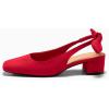 imageCoutgo Womens Chunky Low Heels Bow Slingback Pumps Closed Square Toe Wedding Party Dress ShoesRed