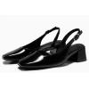imageCoutgo Womens Chunky Low Heels DOrsay Slingback Pumps Closed Square Toe Work Office Dress ShoesBlack