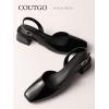 imageCoutgo Womens Chunky Low Heels DOrsay Slingback Pumps Closed Square Toe Work Office Dress ShoesBlack