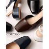 imageCoutgo Womens Chunky Low Heels DOrsay Slingback Pumps Closed Square Toe Work Office Dress ShoesDark Brown