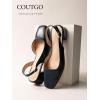 imageCoutgo Womens Chunky Low Heels DOrsay Slingback Pumps Closed Square Toe Work Office Dress ShoesNavy