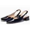 imageCoutgo Womens Chunky Low Heels DOrsay Slingback Pumps Closed Square Toe Work Office Dress ShoesNavy