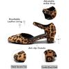 imageCoutgo Womens Chunky Low Heels Dress Shoes Ankle Buckle Strap Square Toe DOrsay Pumps Work Party ShoesLeopard