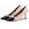 imageCoutgo Womens Closed Pointed Toe Pumps Heart Stiletto High Heels Wedding Bride Dress ShoesBeige