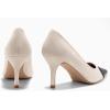 imageCoutgo Womens Closed Pointed Toe Pumps Heart Stiletto High Heels Wedding Bride Dress ShoesBeige