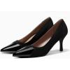 imageCoutgo Womens Closed Pointed Toe Pumps Heart Stiletto High Heels Wedding Bride Dress ShoesBlack