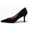 imageCoutgo Womens Closed Pointed Toe Pumps Heart Stiletto High Heels Wedding Bride Dress ShoesBlack