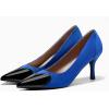 imageCoutgo Womens Closed Pointed Toe Pumps Heart Stiletto High Heels Wedding Bride Dress ShoesBlue