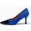 imageCoutgo Womens Closed Pointed Toe Pumps Heart Stiletto High Heels Wedding Bride Dress ShoesBlue
