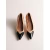 imageCoutgo Womens Closed Pointed Toe Pumps Heart Stiletto High Heels Wedding Bride Dress ShoesKhaki