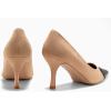imageCoutgo Womens Closed Pointed Toe Pumps Heart Stiletto High Heels Wedding Bride Dress ShoesKhaki