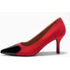 imageCoutgo Womens Closed Pointed Toe Pumps Heart Stiletto High Heels Wedding Bride Dress ShoesRed