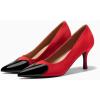 imageCoutgo Womens Closed Pointed Toe Pumps Heart Stiletto High Heels Wedding Bride Dress ShoesRed