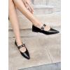imageCoutgo Womens Flats Mary Jane Studded Ballet Flats Closed Pointed Toe Adjustable Buckle Dress ShoesBlack