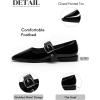 imageCoutgo Womens Flats Mary Jane Studded Ballet Flats Closed Pointed Toe Adjustable Buckle Dress ShoesBlack
