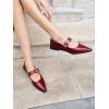 imageCoutgo Womens Flats Mary Jane Studded Ballet Flats Closed Pointed Toe Adjustable Buckle Dress ShoesWine Red