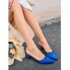 imageCoutgo Womens Kitten Heels Mules with Bow Satin Slip on Pumps Closed Pointed Toe Dress Wedding Party ShoesRoyal Blue