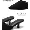 imageCoutgo Womens Kitten Low Heels Mules Closed Pointed Toe Pumps Slip On Backless Dress ShoesBlack
