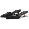 imageCoutgo Womens Kitten Low Heels Mules Closed Pointed Toe Pumps Slip On Backless Dress ShoesMesh Black