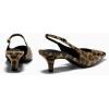 imageCoutgo Womens Kitten Low Heels Slingback Pumps Squared Point Toe Buckle Strap Wedding Party Dress ShoesLeopard