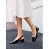 imageCoutgo Womens Low Block Heels Slingback Bow Closed Square Toe Slip On Work Pumps Dress ShoesBlack