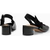 imageCoutgo Womens Low Block Heels Slingback Bow Closed Square Toe Slip On Work Pumps Dress ShoesBlack