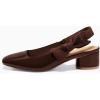 imageCoutgo Womens Low Block Heels Slingback Bow Closed Square Toe Slip On Work Pumps Dress ShoesCoffee