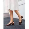 imageCoutgo Womens Low Block Heels Slingback Bow Closed Square Toe Slip On Work Pumps Dress ShoesCoffee