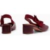 imageCoutgo Womens Low Block Heels Slingback Bow Closed Square Toe Slip On Work Pumps Dress ShoesDeep Red
