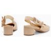 imageCoutgo Womens Low Block Heels Slingback Bow Closed Square Toe Slip On Work Pumps Dress ShoesNude