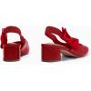 imageCoutgo Womens Low Block Heels Slingback Bow Closed Square Toe Slip On Work Pumps Dress ShoesRed