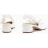 imageCoutgo Womens Low Block Heels Slingback Bow Closed Square Toe Slip On Work Pumps Dress ShoesWhite