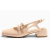 imageCoutgo Womens Mary Jane Chunky Low Heels Slingback Pumps Closed Square Toe Wedding Dress ShoesApricot