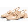 imageCoutgo Womens Mary Jane Chunky Low Heels Slingback Pumps Closed Square Toe Wedding Dress ShoesApricot