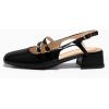 imageCoutgo Womens Mary Jane Chunky Low Heels Slingback Pumps Closed Square Toe Wedding Dress ShoesBlack