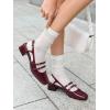 imageCoutgo Womens Mary Jane Chunky Low Heels Slingback Pumps Closed Square Toe Wedding Dress ShoesDark Red