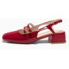 imageCoutgo Womens Mary Jane Chunky Low Heels Slingback Pumps Closed Square Toe Wedding Dress ShoesRed