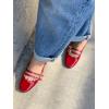 imageCoutgo Womens Mary Jane Chunky Low Heels Slingback Pumps Closed Square Toe Wedding Dress ShoesRed