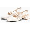 imageCoutgo Womens Mary Jane Chunky Low Heels Slingback Pumps Closed Square Toe Wedding Dress ShoesWhite
